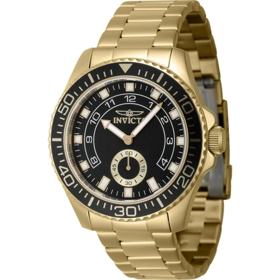 Invicta Men's Pro Diver 44mm Black Dial Gold Stainless Steel Band Watch