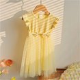 thumbnail image 4 of Cethrio Girls Summer Dresses, Mesh Princess Flutter Sleeve Casual Party Dresses Yellow Size 3-4 T, 4 of 4