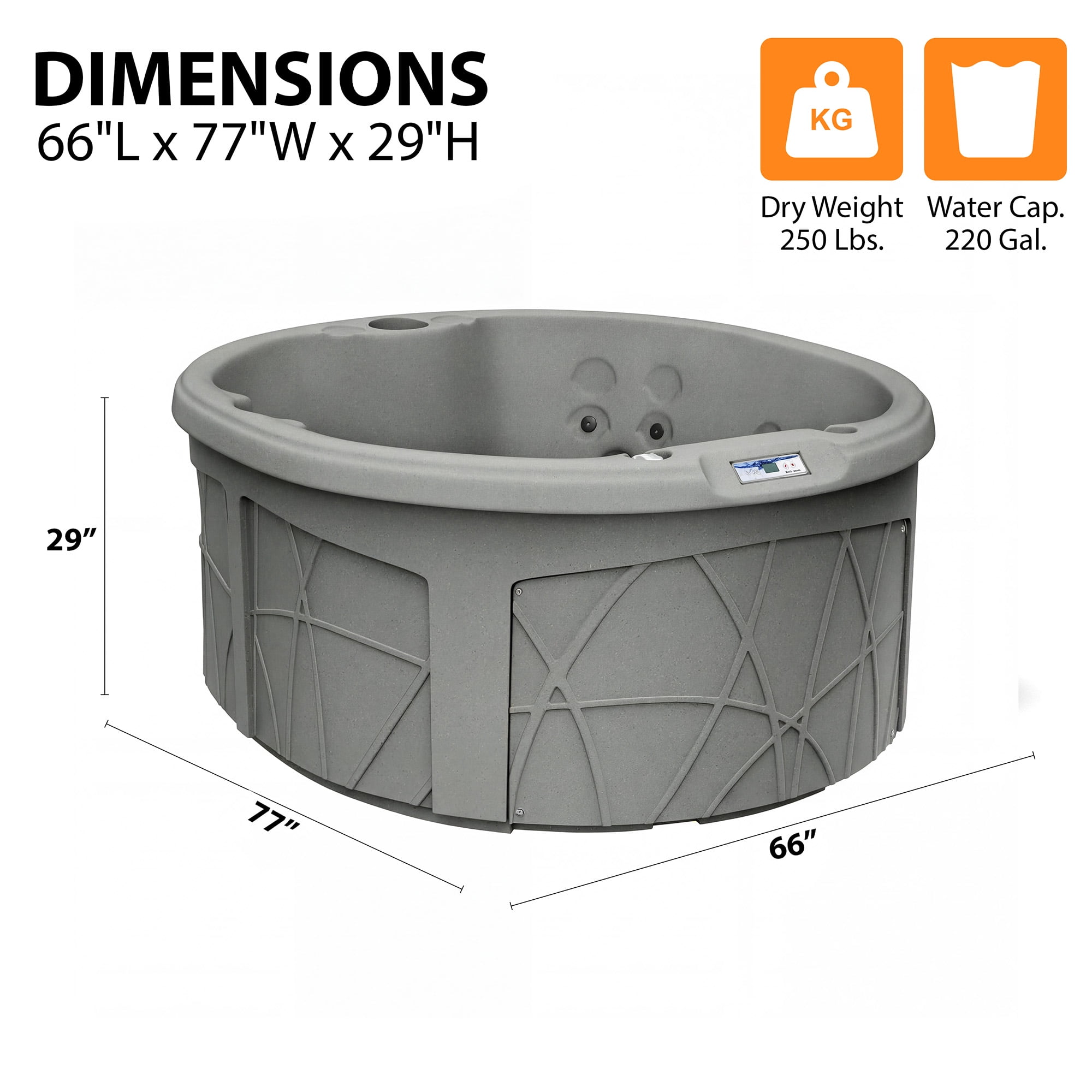 LifeSmart 4-Person 13-Jet Plug & Play Round Hot Tub with Thermal Cover, Taupe