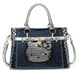 thumbnail image 1 of Bolso de mano de Hello kitty para mujer, bolsa de tela vaquera con remaches y tachuelas, con diamantes de imitación trenzados, de hombro cruzado oblicuo, de albañilería Fivean unisex, 1 of 2