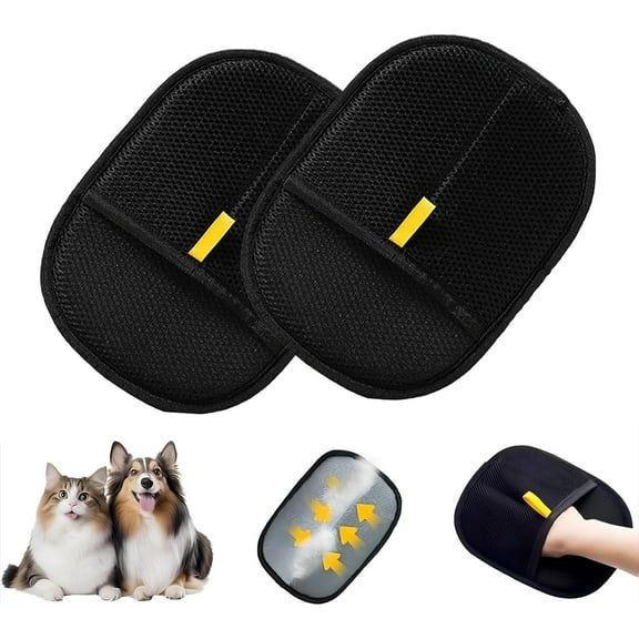 BZPIZ Pet Hair Remover 2PC Pet Hair Removal Glove for Cats & Dogs Reusable Electrostatic Pet Cat Dog Hair Remover Grooming Gloves Brush Tool for Furniture Bed Sheets Couch Clothes Carpet Car Seat