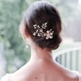 thumbnail image 4 of Elegant Wedding Hair Comb Bridal Accessory with Pearl Flower Rhinestone Decoration for Brides and, 4 of 7