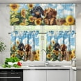 thumbnail image 3 of Yuyamidu Dachshund Kitchen Curtains and Valances 3 Panel Sets Cute Short Tier Curtains with Rod Pocket Easy to Install Window Treatment Tiers for Living Room Home Decor, 3 of 5