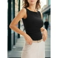 thumbnail image 2 of Summer Solid Color Women Slim Fit Sleeveless Boat Neck Sexy Tank Tops Camisole, 2 of 5