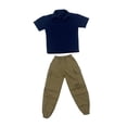 thumbnail image 3 of TISHITA 2 Pieces 1/6 Scale Short Sleeve T Shirt and Pants for 12" Male Action Figure Navy, 3 of 8
