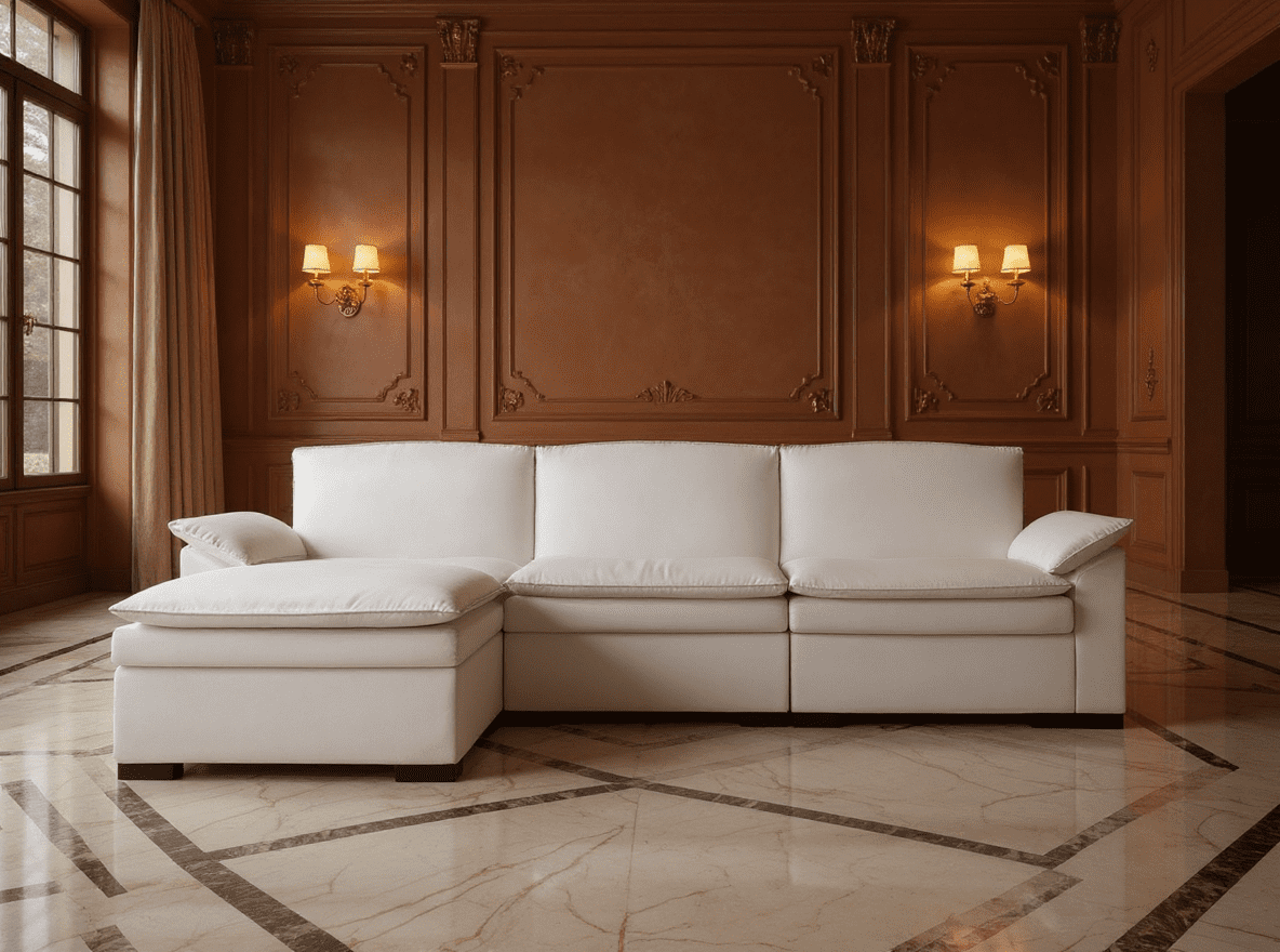 Gewnee 117.7" L - Shaped Velvet Modular Ultra Deep Seat Sectional Sofa, Super Comfy 3 -Seater with 1 Ottomans for Living Room