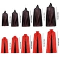thumbnail image 2 of Capa larga Unisex para Cosplay con cordones, capa transpirable amigable con la piel, vestido de lujo con sombrero/accesorios de cuello alto para Disfraces de disfraces  Monocapa/Collar Rojo 80cm Qarigey AP012550-06, 2 of 6