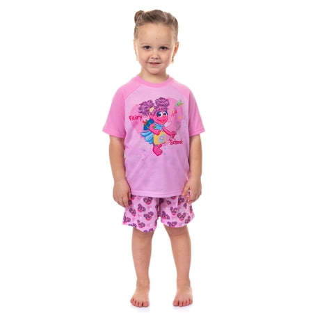Sesame Street Pajamas Toddler Girls' Abby Cadabby Fairy School Short PJ Sleep Set