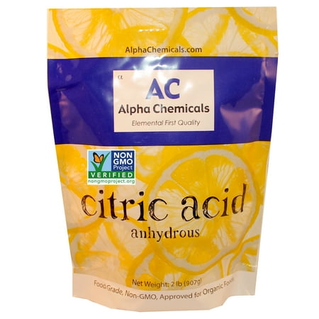 Alpha Chemicals Non-GMO Project Verified Citric Acid - 2 Pounds - Organic, 100% Pure