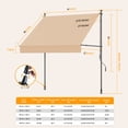 thumbnail image 3 of HOMEDEMO Manual Retractable Awning, 118"W x 118"H Retractable Side Bar 47-59", NO Drilling Awings for Backyard Garden Porch Outside Khaki, 3 of 8