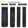 thumbnail image 4 of Creamily 4 PC Clip in Hair Extensions 20" Straight Long Extensions for Women Synthetic Hairpiece (Natural Black), 4 of 8