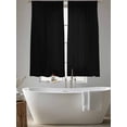thumbnail image 6 of Pure Black Semi Sheer Window Curtains 63 Inches Long, Simple Solid Color Rod Pocket Voile Silky Chiffon Curtain Light Filtering Drapes for Living Room, Kitchen, Bedroom, 52"x63", 2 Panels, 6 of 9