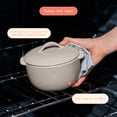 thumbnail image 4 of Beautiful 1 QT Stoneware Covered Casserole Dish, Porcini Taupe by Drew Barrymore, 4 of 10