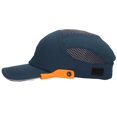 thumbnail image 1 of Chapeau de Protection, Chapeau Rigide à Mailles Ajustables pour le Travail Bleu avec Bord Orange, 1 of 8