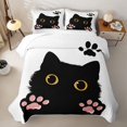 thumbnail image 2 of jejeloiu Cute Cat Paw Twin Quilt Set Kids,Kawaii Animal Footprint Simple Black White Twin Coverlet Set For Girls,2-Piece, 2 of 7