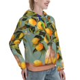 thumbnail image 6 of Fotbe Retro Warm Lemon Flower Pattern Womens Long Sleeve Hoodie, Pullover Hooded Sweatshirt, Kangaroo Pocket Hoodie with Eye-catching Drawstrings-X-Large, 6 of 7
