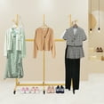 thumbnail image 5 of Free Standing Strong Structure Gold Adjustable Shirt Garment Rack with Wheels for Laundry Rooms, Corridors, 5 of 20