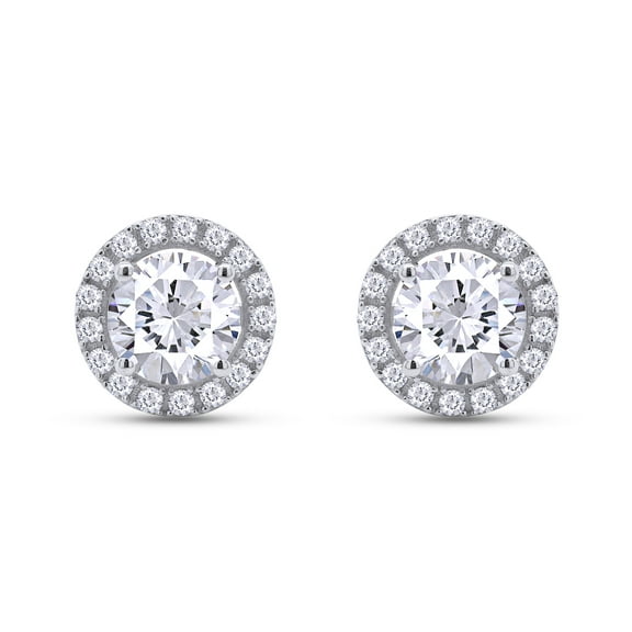 Moissanite Stud Earrings 1ct DF Color Lab Created Diamond Cut Earrings 18K White Gold Over Sterling Silver VVS1 for Women Men