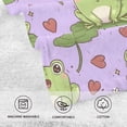 thumbnail image 3 of Frog Heart Pattern Bath Towel 100% Cotton Soft Thick High Absorbency Hand Face Towel Single Pack 16x28in, 3 of 7