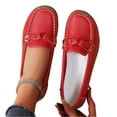 thumbnail image 3 of YOUYEDIAN Flat Shoes for Women Spring Fall Dress Loafers Slip on Non Slip Comfy Walking Shoes Office Closed Toe Orthopedic Shoes (Red), 3 of 5