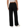 thumbnail image 4 of Ohufall Womens Pants Elastic Waist Straight Leg Solid Color Pants With Pocket Outdoor Comfort Casual Pants, 4 of 4