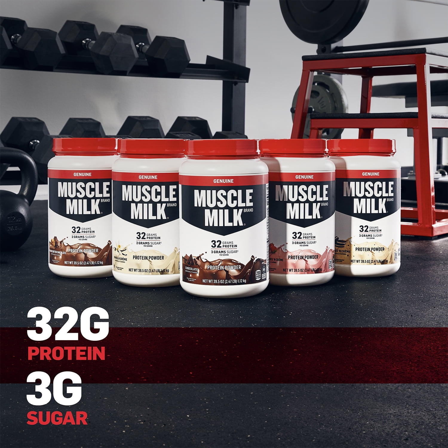 Buy Muscle Milk Genuine Cookies N Creme Protein Powder Drink Mix, 32g Protein, 1.93 Pound Online