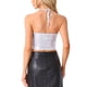 thumbnail image 3 of INSPIRAR CHIC Top de Mujer Sin Mangas con Lazo Espalda Descubierta Y2K Moda Callejera Brillante Halter Cami Tops S Plata, 3 of 6
