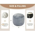 thumbnail image 2 of Round Pouf Ottoman Foot Rest Plush Ottoman Footstools for The Living Room Ottomans Stuffed Full of Foam Blocks 26 * 18" Large Foot Stool Dark Grey Footrests Hassocks and Ottomans Set, 2 of 14