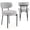 Gray, variant on HarmonyStrings Dining Chairs Set of 2, Mid Century Modern Boucle Upholstered Kitchen Chair with Curved Backrest & Metal Legs for Home/Living Room/Bedroom/Office-White