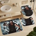 thumbnail image 6 of 4 Piece Wres-Tler W-W,E Shower Curtain Sets with Rugs, Toilet Lid Cover, Bath Mat and 12 Hooks, Waterproof Shower Curtain Set for Bathroom, 6 of 8