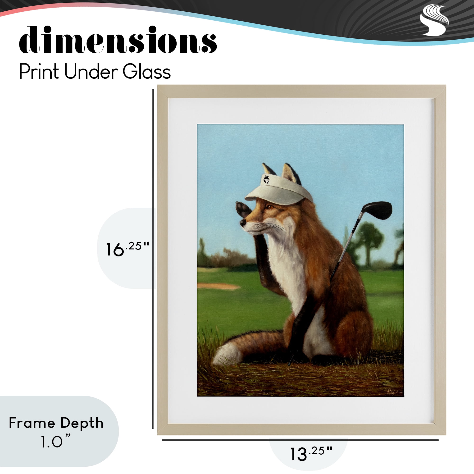 Stupell Industries Fox Drive Golfer Birch Framed Print Under Glass, design by Lucia Heffernan