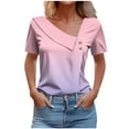 thumbnail image 2 of Women's Vintage Checkered Printed Button Casual T-Shirt Top Lightweight Breathable Crewneck Short Sleeve for Spring Summer Daily Party, 2 of 9