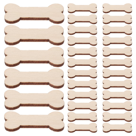 LOLIPPYY 100pcs Wooden Dog Bone Cutouts for Crafting, Home Decor, Party Decorations, Unfinished Wood Ornaments for Projects