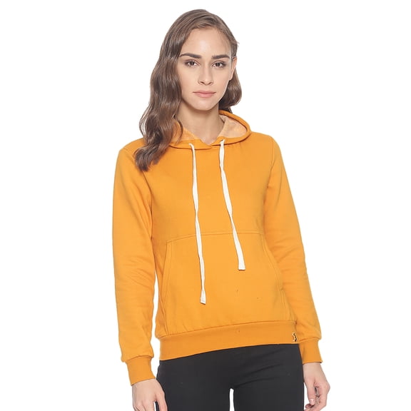 Campus Sutra Women Solid Stylish Casual Hooded Sweatshirts