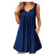 thumbnail image 2 of Vestido de mujer plisado botón chaleco camiseta casual bolsillo tanque vestido, azul marino, XXL Inevent AP002060-40, 2 of 6