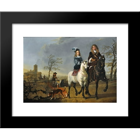 Lady and Gentleman on Horseback 20x24 Framed Art Print by Aelbert Cuyp