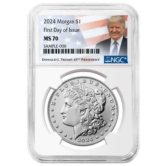 2024 $1 Morgan Silver Dollar NGC MS70 FDI Trump Label