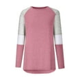 thumbnail image 4 of Womens Fall Raglan Tunic T-Shirts Trendy Striped Long Sleeve Crew Neck Casual Loose Fit Pullover Tops Blouse, 4 of 5