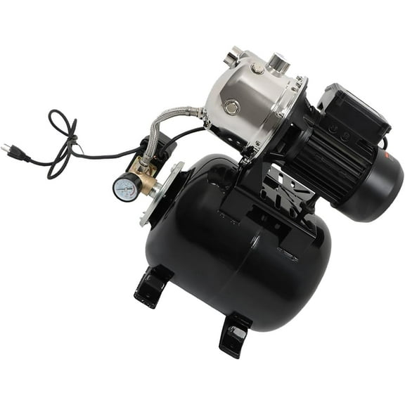 OTTULUR 1.6 HP Shallow Well Pump with Pressure Tank 1320 GPH 115V 164 Feet Stainless Steel Irrigation Pump Automatic Water Booster Jet Pump for Home Garden Lawn