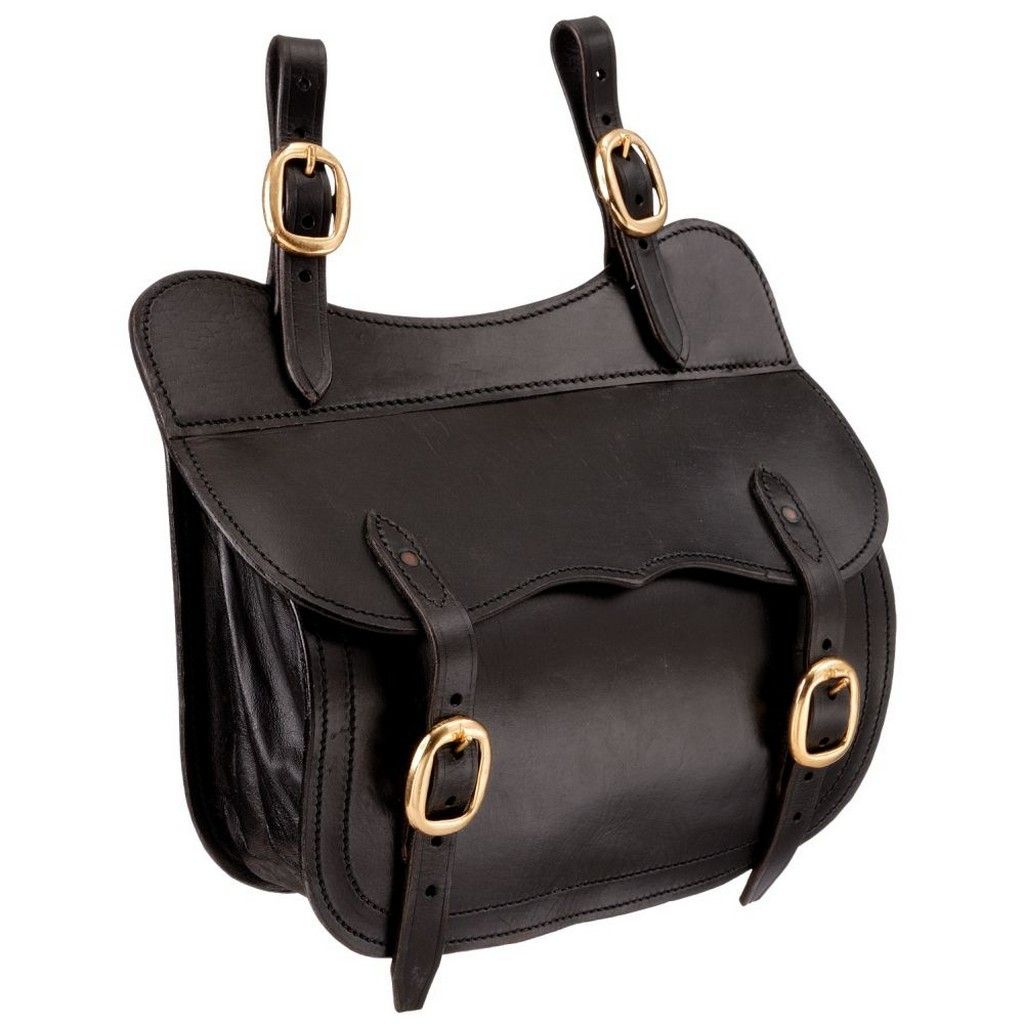 Tough 1 Australian Outrider Saddle Bag Pocket Leather Black 73-8914