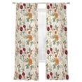 thumbnail image 2 of Vintage Flower Bird Butterfly Herb Sheer Curtains 84 Inches Long 2 Panels Country Garden Light Filtering Semi Sheer Window Curtains Drapes for Bedroom Living Room 52"x84", 2 of 7