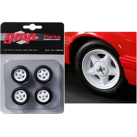 Pony Wheels and Tires Set of 4 Pieces from 1992 Ford Mustang LX 1/18 by GMP 18852
