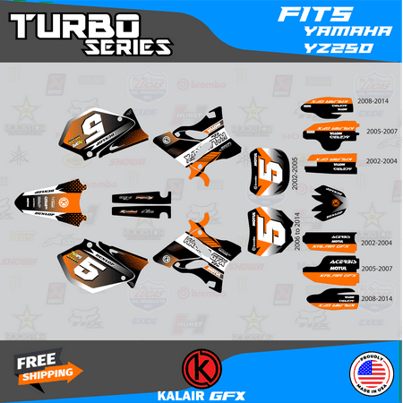 Kalair GFX Graphics Kit for Yamaha YZ250 (2008-2014) Turbo Series Kalair GFX Graphics Kit for Yamaha YZ250 (2008-2014) Turbo Series