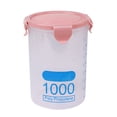 thumbnail image 1 of Recipiente hermético de plástico apilable para almacenar alimentos secos y cereales, de 1000 ml, para organizar la cocina, color rosa, 1 of 12