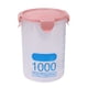 thumbnail image 1 of Recipiente hermético de plástico apilable para almacenar alimentos secos y cereales, de 1000 ml, para organizar la cocina, color rosa, 1 of 12