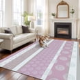 thumbnail image 2 of 5'x7' Area Rugs for Living Room Bedroom, Farm Fruits Washable Rug Carpet Runner Indoor Outdoor, Watermelon Lemons Peach Pink Grey Striped Non Slip Floor Mats Area Rug for Kitchen, Nursery, 2 of 8