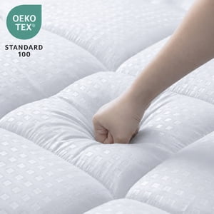 Vccoem Queen Quilted Mattress Pad, Cooling Plush Topper
