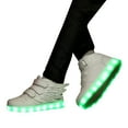 thumbnail image 3 of newwalpole Girls Boys Light Up Shoes, Toddler LED Shoes Kids High Top Sneakers for Tennis White for Size 1, 3 of 9