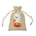 thumbnail image 1 of Halloween Glow in The Dark Linen Drawstring Bag Candy Jewelry Storage Pouch for Trick or Treat Party Festive Portable Accessory, 1 of 5