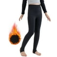 thumbnail image 2 of KAUOD Girls Fleece Thermal Tights Leggings Gym Workout Stretchy Yoga Pants Teen Kids Plain Winter Warm Ballet Dance Leggings, 2 of 9